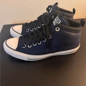 Converse Blue and Black High-Top Sneakers Classic Canvas Design